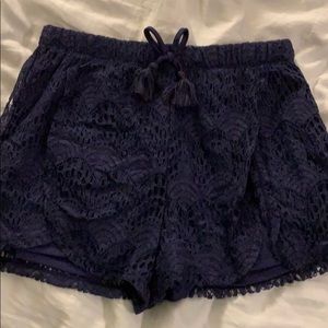 Dark Blue ruffled shorts